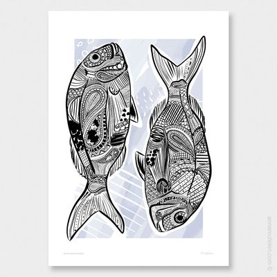 Ornate Duo Of Snapper by Anna Mollekin | Fish Art Print