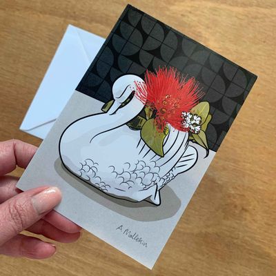 Art Greeting Cards - Crowned Pohutukawa | Crown Lynn Swan
