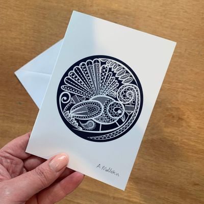 Artful Greeting Cards - Fantail&#039;s Lace | Fantail Print