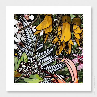 NZ Floral Wonderland One by Anna Mollekin | Floral Artwork NZ