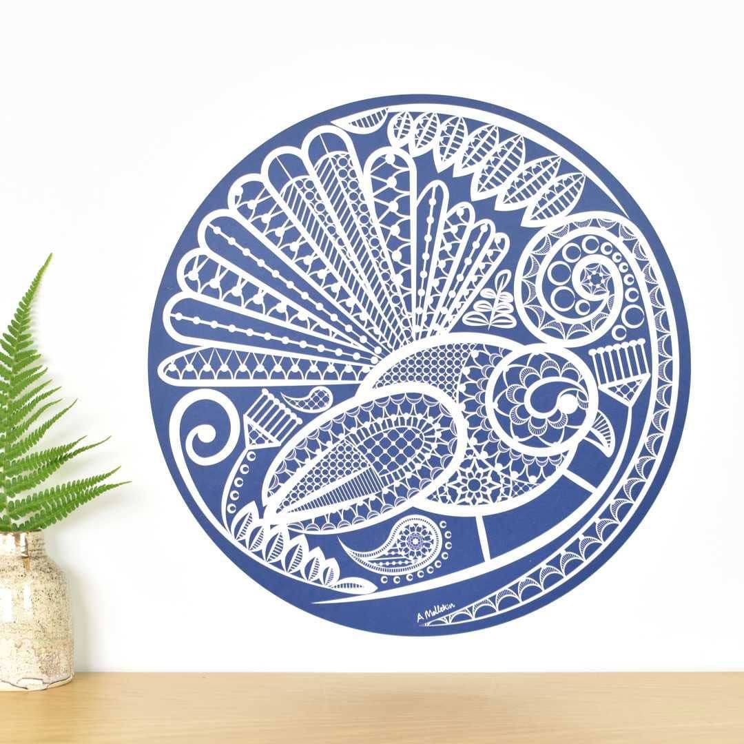 Fantail's Lace native bird wall decal