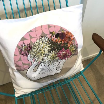 Crowned Dahlia Cotton Cushion Cover NZ | 45cm