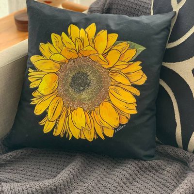 Sunflower Serenade Cotton Cushion Cover NZ | 45cm