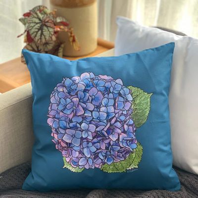 Hydrangea Harmony Cotton Cushion Cover NZ | 45cm