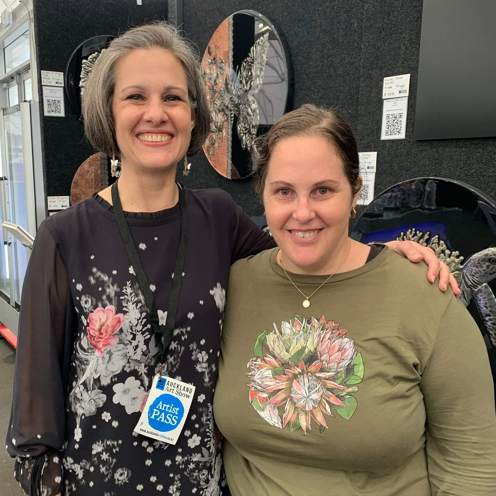 Anna Mollekin and Ninette Kruger together at the Auckland Art Show