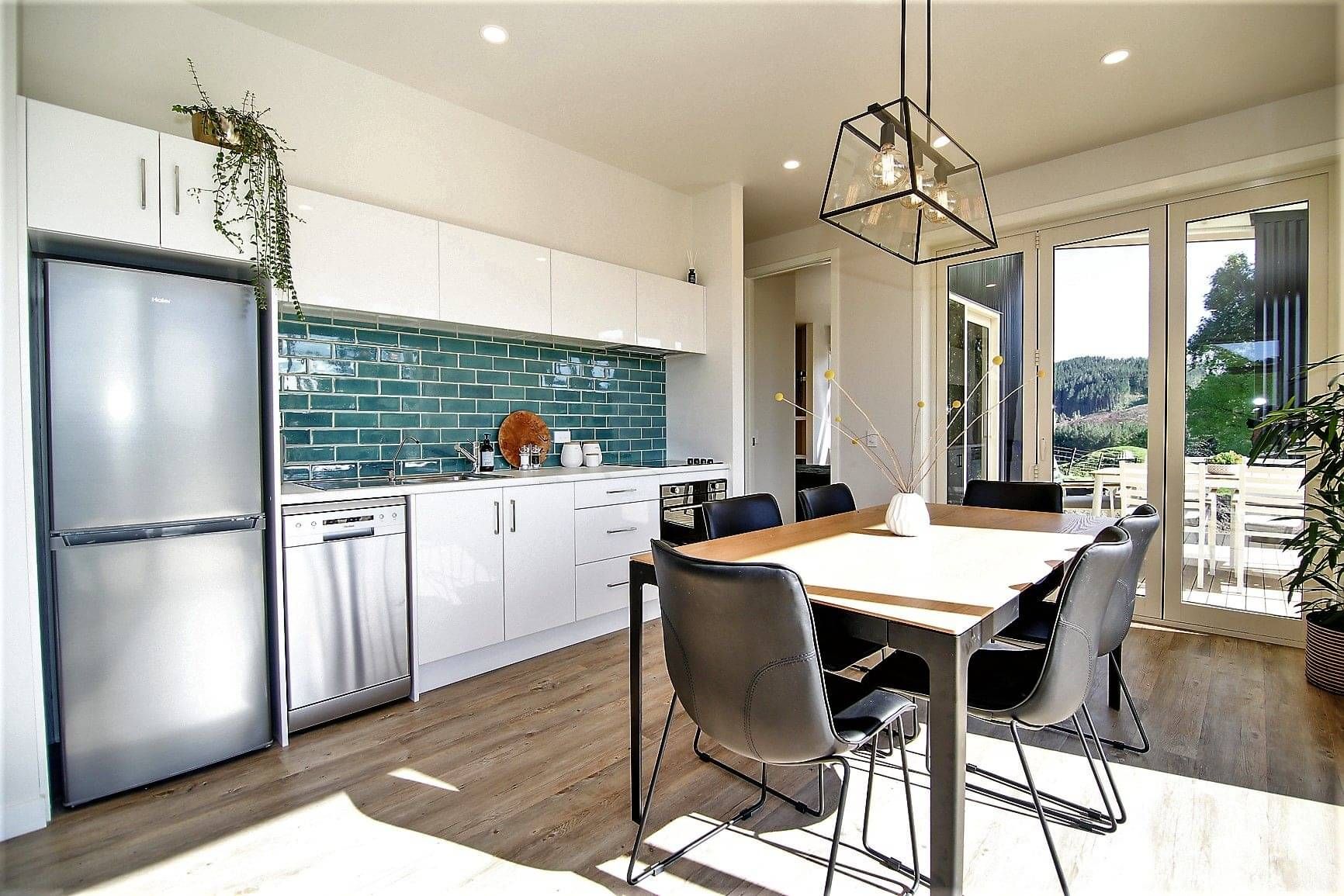 kitchen and dining, tiled splashback, interior design with Juliet Coleman | luxury accommodation