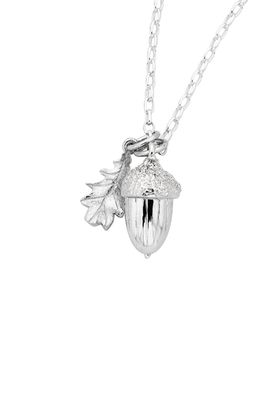 Karen Walker Acorn and Leaf Pendant Necklace Silver