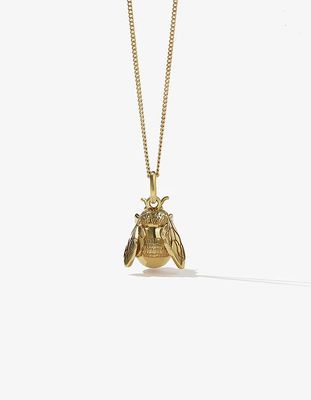 Meadowlark Bee Charm Necklace Gold Plated