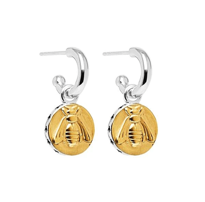 Najo Bee Disc Silver/Gold Plated Earrings