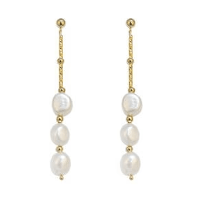 Bianc Ripple Beaded Drop Earrings Gold Plated