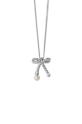 Karen Walker Love Knot Necklace With Fresh Water Pearl