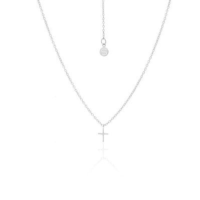 Silk &amp; Steel Silver Cross Necklace