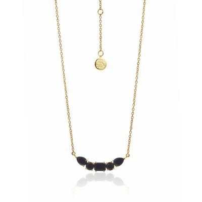 Silk &amp; Steel Amore Black Gold Plated Necklace