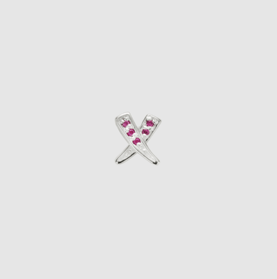 Stow Ruby Kisses CZ Silver Charm