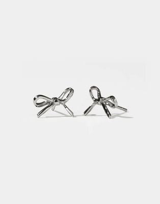 Meadowlark Bow Stud Earrings Small Silver