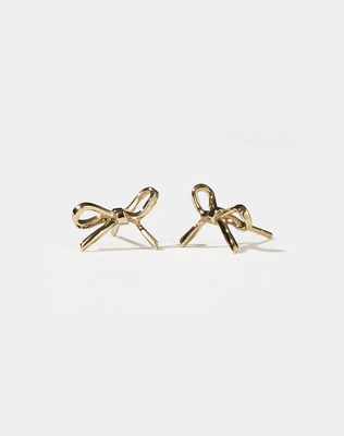 Meadowlark Bow Stud Earrings Gold Plated