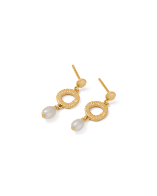Kirstin Ash Isole Pearl Earrings Gold Plated