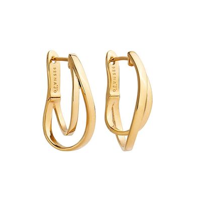 Najo Fountain Hoop Earrings Gold Plated