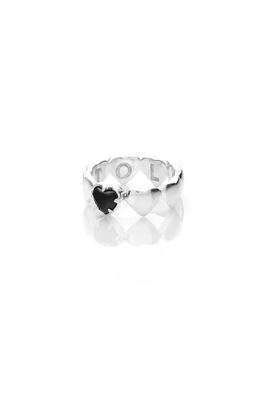 Stolen Girlfriends Club Band of Hearts Ring Onyx