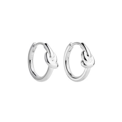 Najo Nature&rsquo;s Knot Huggie Earrings Silver