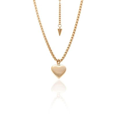 Silk &amp; Steel Bisous Necklace Gold Plated