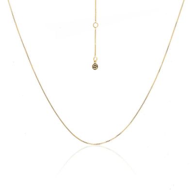 Silk &amp; Steel Fine Box Chain Necklace Gold Plated