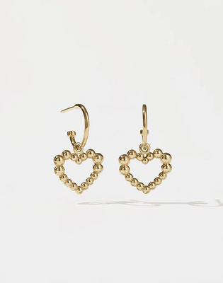 Meadowlark Fizzy Heart Signature Hoops Gold Plated