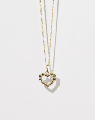 Meadowlark Fizzy Heart Charm Necklace Gold Plated