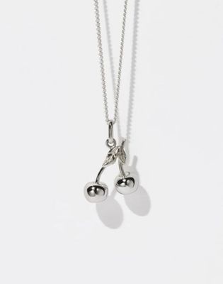 Meadowlark Cherry Charm Necklace Sterling Silver