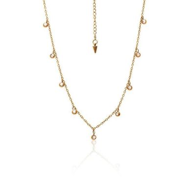 Silk &amp; Steel Glimmer Necklace Gold Plated