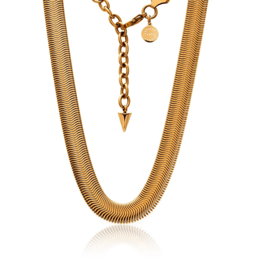 Silk &amp; Steel Sundowner Necklace Gold Plated