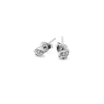 Silk &amp; Steel Petal Studs Sterling Silver