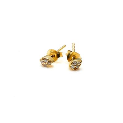 Silk &amp; Steel Petal Studs Gold Plated