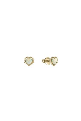 Stolen Girlfriends Club Dahlia&#039;s Heart Earrings Opal Gold Plated