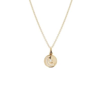 Evolve Ocean Wave Coin Necklace Gold Plated