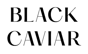 Black Caviar logo - bags available on Beija Flor Jewellery online
