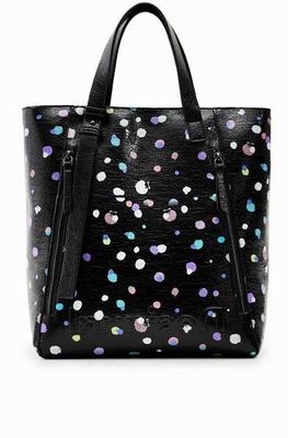 Desigual Multicoloured Polka Dot/Black Shopper Bag