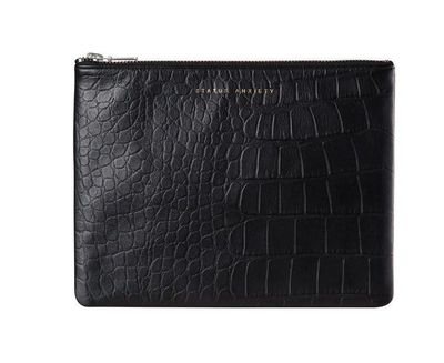 Status Anxiety Anti Heroine Black Croc Clutch