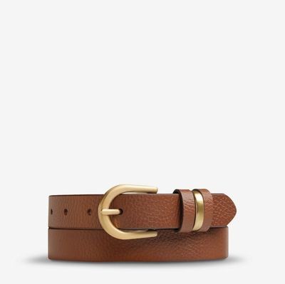Status Anxiety Over and Over Tan/Gold Belt