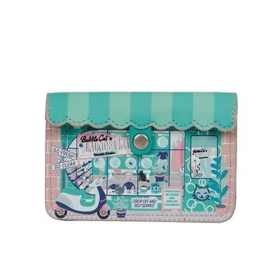 Vendula Bubble Cats Laundromat Accordion Card Wallet