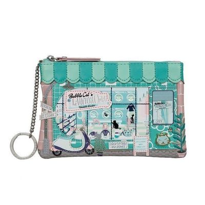 Vendula Bubble Cats Laundromat Zipper Coin Purse