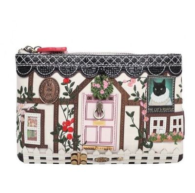 Vendula Cat&#039;s Ruffle Double Zipper Coin Purse