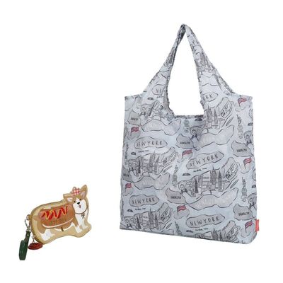 Vendula New York City Cats &amp; Corgis Folding Shopper &amp; Purse
