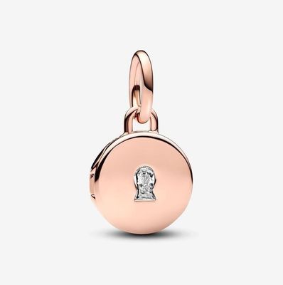 Pandora Openable &amp; Engravable Love Locket Dangle Charm Rose-Gold Plated