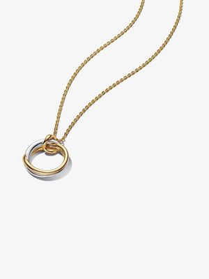 Organically Shaped Two-Tone Pendant Necklace