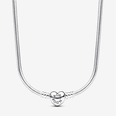 Pandora Moments Heart Clasp Snake Chain Necklace