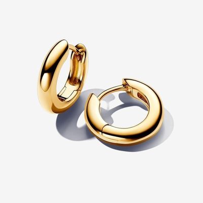 Pandora Round Hoop Earrings Gold Plated
