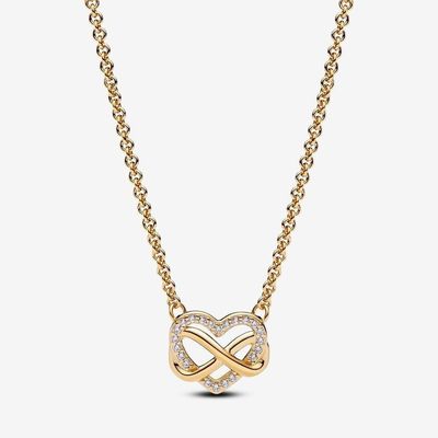 Sparkling Infinity Heart Collier Necklace