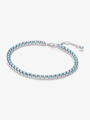Sparkling Light Blue Tennis Bracelet