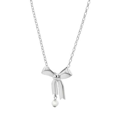 Karen Walker Bow Necklace with 5.5mm Freshwater Pearl